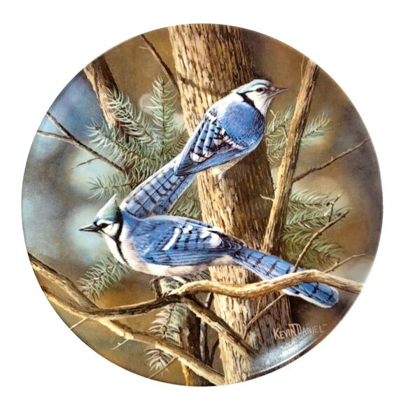 Vintage Edwin Knowles The Blue Jay by Kevin Daniel 8.5" Collectible Plate #1419D - Picture 1 of 6